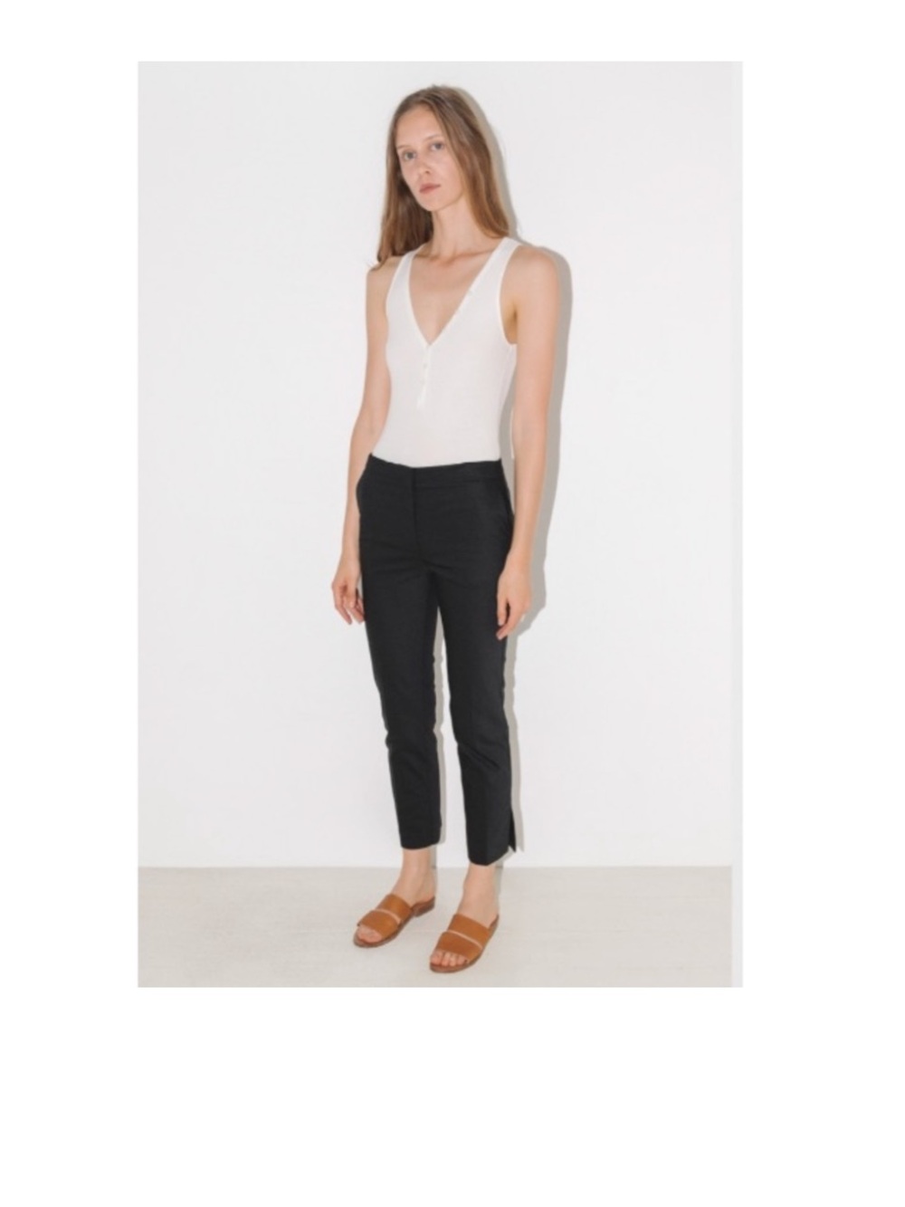 Helmut Lang Black straight leg cropped pants size 4/ small